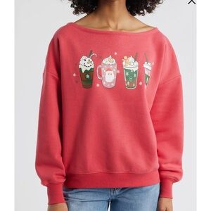 Holiday Drinks Boat Neck Sweatshirt